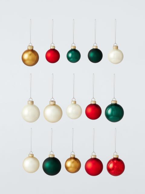 John Lewis Glass Christmas Tree Baubles, Box of 42, Red/Green - image 1