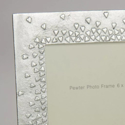 Lancaster and Gibbings Floating Hearts Photo Frame, Pewter - thumbnail 2