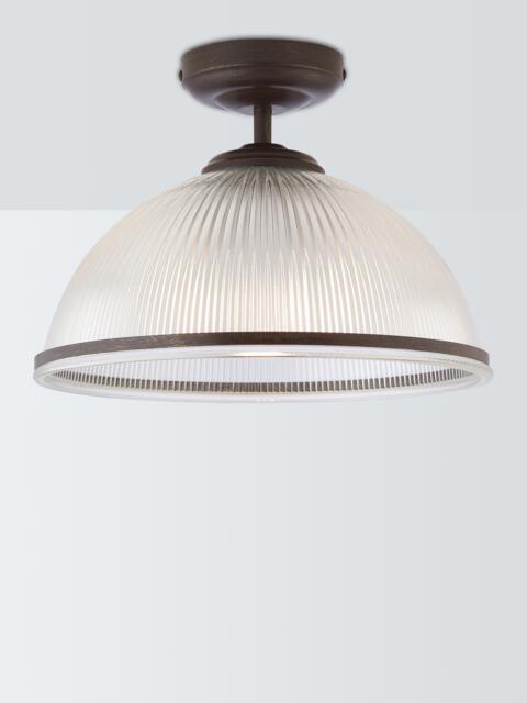 John Lewis Tristan Ribbed Glass Semi Flush Ceiling Light, Bronze - image 1