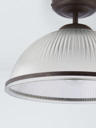 John Lewis Tristan Ribbed Glass Semi Flush Ceiling Light, Bronze - thumbnail 4