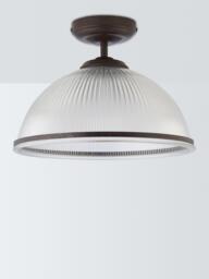 John Lewis Tristan Ribbed Glass Semi Flush Ceiling Light, Bronze - thumbnail 3
