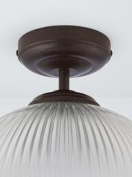 John Lewis Tristan Ribbed Glass Semi Flush Ceiling Light, Bronze - thumbnail 5