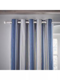 Laura Ashley Tiverton Pair Lined Eyelet Curtains, Denim - thumbnail 2