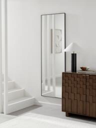 John Lewis Scandi Aluminium Full-Length Leaner Mirror, 180 x 60cm, Black - thumbnail 2