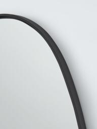 John Lewis Scandi Large Teardrop Metal Frame Wall Mirror, 120 x 55cm, Black - thumbnail 3