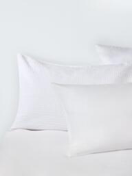 John Lewis Waffle Stripe Duvet Cover Set, White - thumbnail 3