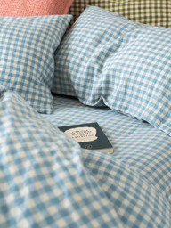 Piglet in Bed Gingham Linen Bedding - thumbnail 1
