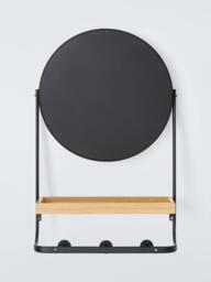 John Lewis Bamboo and Metal Mirror and Shelf Unit, Black/Natural - thumbnail 3