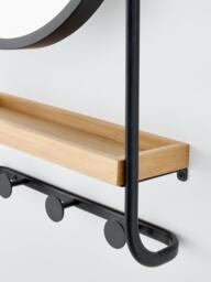 John Lewis Bamboo and Metal Mirror and Shelf Unit, Black/Natural - thumbnail 2