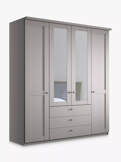 John Lewis Marlow 200cm Hinged Door Wardrobe with Mirrors & 3 Drawers - image 1