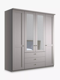 John Lewis Marlow 200cm Hinged Door Wardrobe with Mirrors & 3 Drawers - thumbnail 1