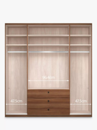 John Lewis Marlow 200cm Hinged Door Wardrobe with Mirrors & 3 Drawers - thumbnail 4