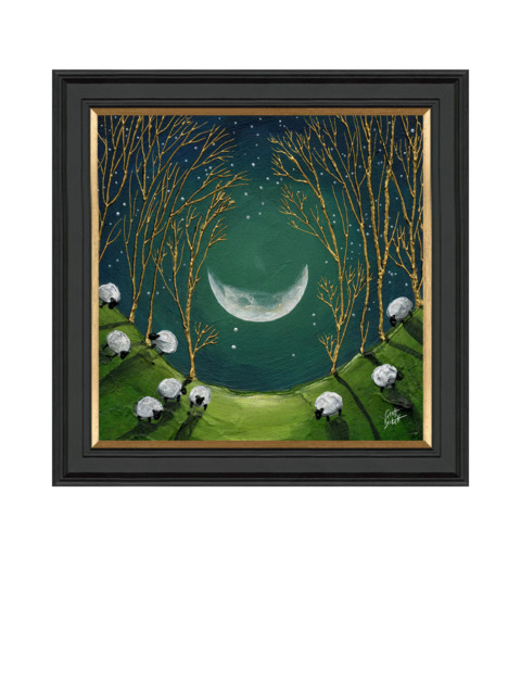 John Lewis Geoff Beckett 'Raincatcher' Framed Print, 59 x 59cm, Green/Gold - image 1