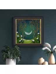 John Lewis Geoff Beckett 'Raincatcher' Framed Print, 59 x 59cm, Green/Gold - thumbnail 2