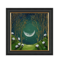 John Lewis Geoff Beckett 'Raincatcher' Framed Print, 59 x 59cm, Green/Gold