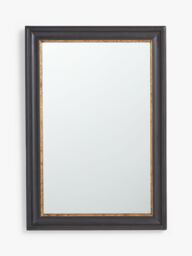 John Lewis Georgian Rectangular Wood Wall Mirror, Black/Gold