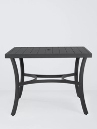 John Lewis Marlow Aluminium 4-Seater Square Garden Dining Table & Chairs Set, Black/Grey - thumbnail 5