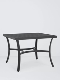 John Lewis Marlow Aluminium 4-Seater Square Garden Dining Table & Chairs Set, Black/Grey - thumbnail 3