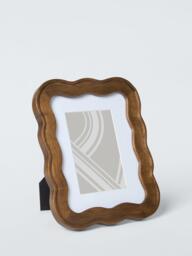 John Lewis Wiggle Wood Photo Frame & Mount, Walnut Finish - thumbnail 1