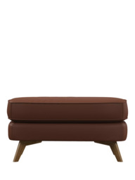 John Lewis Barbican Leather Footstool, Light Leg - thumbnail 5