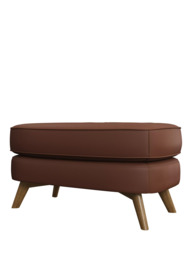 John Lewis Barbican Leather Footstool, Light Leg - thumbnail 4