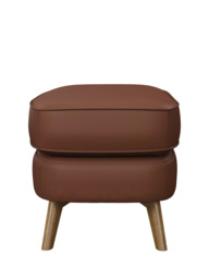John Lewis Barbican Leather Footstool, Light Leg - thumbnail 3