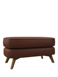 John Lewis Barbican Leather Footstool, Light Leg