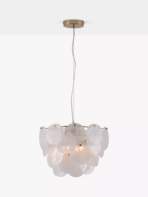 houseof Glass Disk Pendant Ceiling Light, White/Brass - image 1