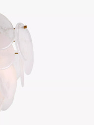 houseof Glass Disk Pendant Ceiling Light, White/Brass - thumbnail 3