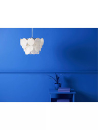 houseof Glass Disk Pendant Ceiling Light, White/Brass - thumbnail 6