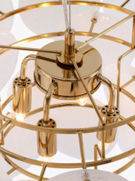 houseof Glass Disk Pendant Ceiling Light, White/Brass - thumbnail 4