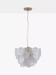 houseof Glass Disk Pendant Ceiling Light, White/Brass - thumbnail 5