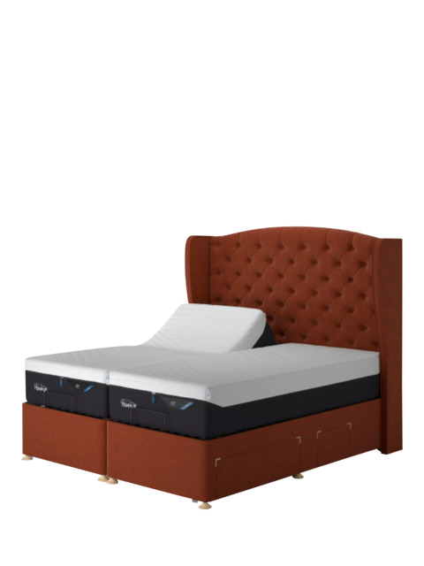 TEMPUR® Suffolk Adjustable Disc Continental 2 Drawer Divan Base, Single - image 1