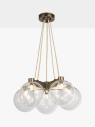 John Lewis Modern Lux Bubble 5 Pendant Ceiling Light, Satin Bronze - thumbnail 1