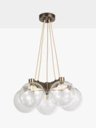 John Lewis Modern Lux Bubble 5 Pendant Ceiling Light, Satin Bronze - thumbnail 2