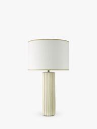 Där Idella Ceramic Column Base Table Lamp, Taupe - thumbnail 2