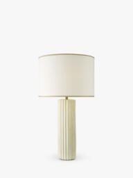 Där Idella Ceramic Column Base Table Lamp, Taupe - thumbnail 1