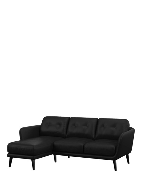 John Lewis Arlo LHF Chaise Leather Sofa, Dark Leg - image 1