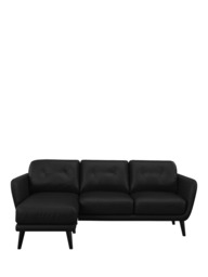 John Lewis Arlo LHF Chaise Leather Sofa, Dark Leg - thumbnail 5