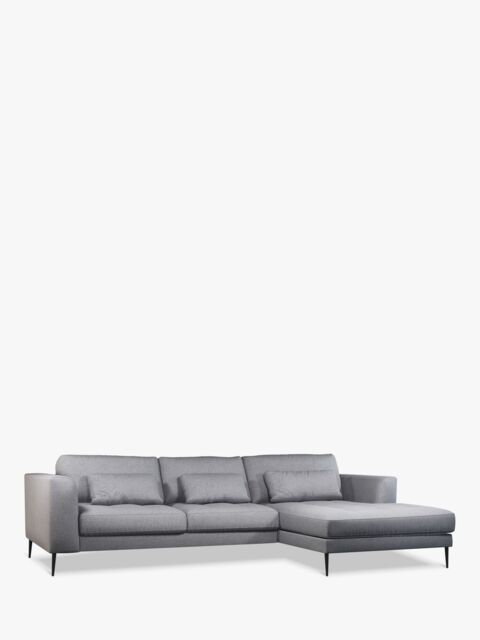 John Lewis Siesta RHF Chaise End Sofa Bed with Storage, Metal Leg, Brushed Tweed Grey - image 1