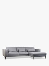 John Lewis Siesta RHF Chaise End Sofa Bed with Storage, Metal Leg, Brushed Tweed Grey - thumbnail 1