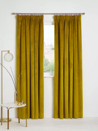 John Lewis Velvet Pair Lined Pencil Pleat Curtains - thumbnail 1