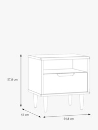EasyKlix Sherbrooke 1 Drawer Bedside Table, Oak - thumbnail 6