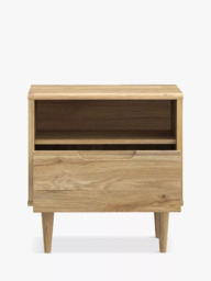 EasyKlix Sherbrooke 1 Drawer Bedside Table, Oak - thumbnail 3