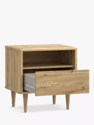 EasyKlix Sherbrooke 1 Drawer Bedside Table, Oak - thumbnail 4
