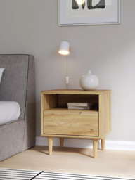 EasyKlix Sherbrooke 1 Drawer Bedside Table, Oak - thumbnail 5
