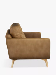 John Lewis Barbican Large 3 Seater Leather Sofa, Light Leg, Demetra Light Tan - thumbnail 3