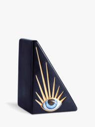 L'OBJET Lito Porcelain Bookend, Blue/Black