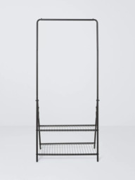 John Lewis Folding Metal Clothes Rail, Black - thumbnail 2