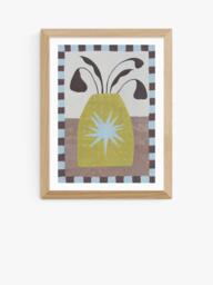 EAST END PRINTS Jazmine Joye 'Star Vase' Framed Print, 43.4 x 33.4cm, Oak Frame